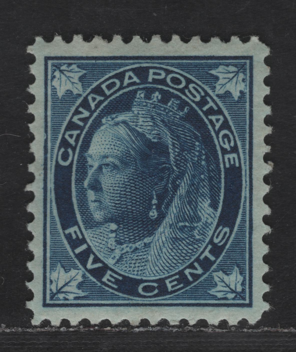 Lot 175 Canada #70 5c Dark Blue Queen Victoria, 1897-1898 Maple Leaf Issue, A VFOG Single On Horizontal Wove Paper