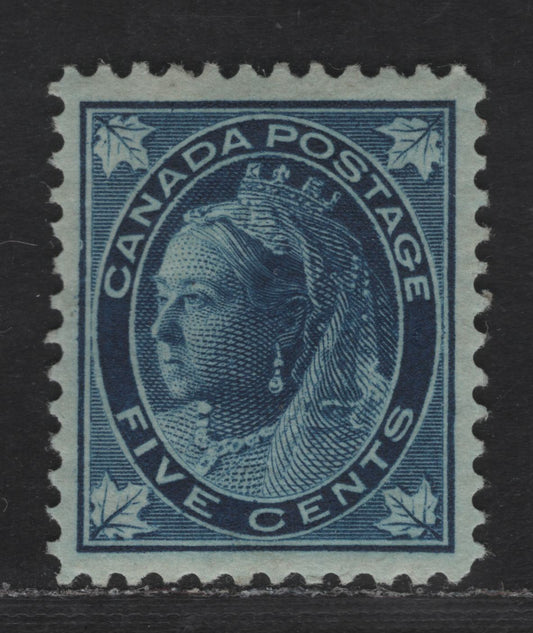 Lot 175 Canada #70 5c Dark Blue Queen Victoria, 1897-1898 Maple Leaf Issue, A VFOG Single On Horizontal Wove Paper