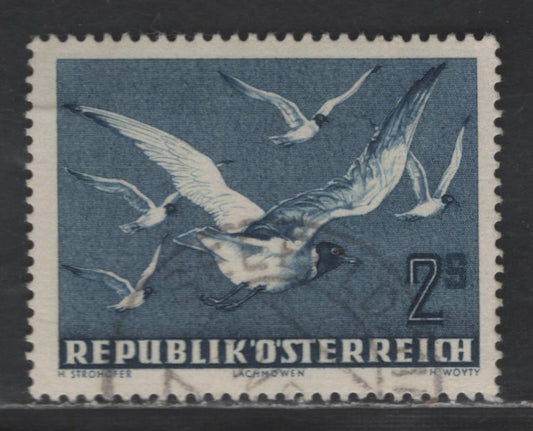Austria SC#C56 2s Dark Blue Rooks, 1950-1953 Airmail Issue, A Very Fine Used Single