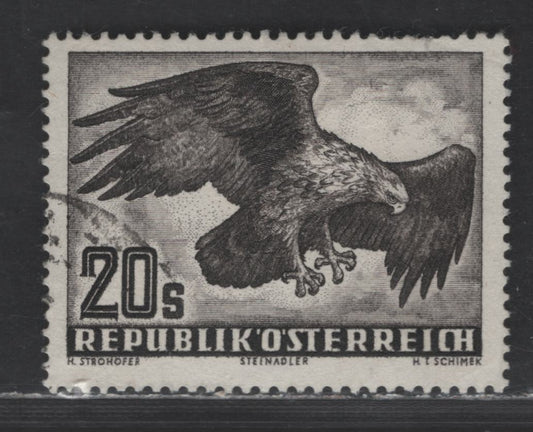 Austria SC#C60 20s Brown Black Rooks, 1950-1953 Airmail Issue, A Very Fine Used Single