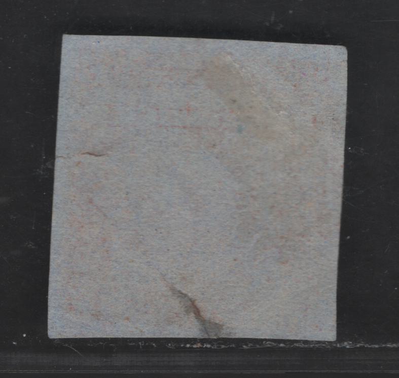 Lot 311 (C) New Brunswick #1 3d Red Crown & Heraldic Flowers, 1851-1860 Pence Issue, A VG Used Single With #8 Numeral Grid Cancel For Chatham, RF#5 Corresponding To Very Scarce, Four Margins, 3 Full, 1 Close, But Small Thin & 2 Tears