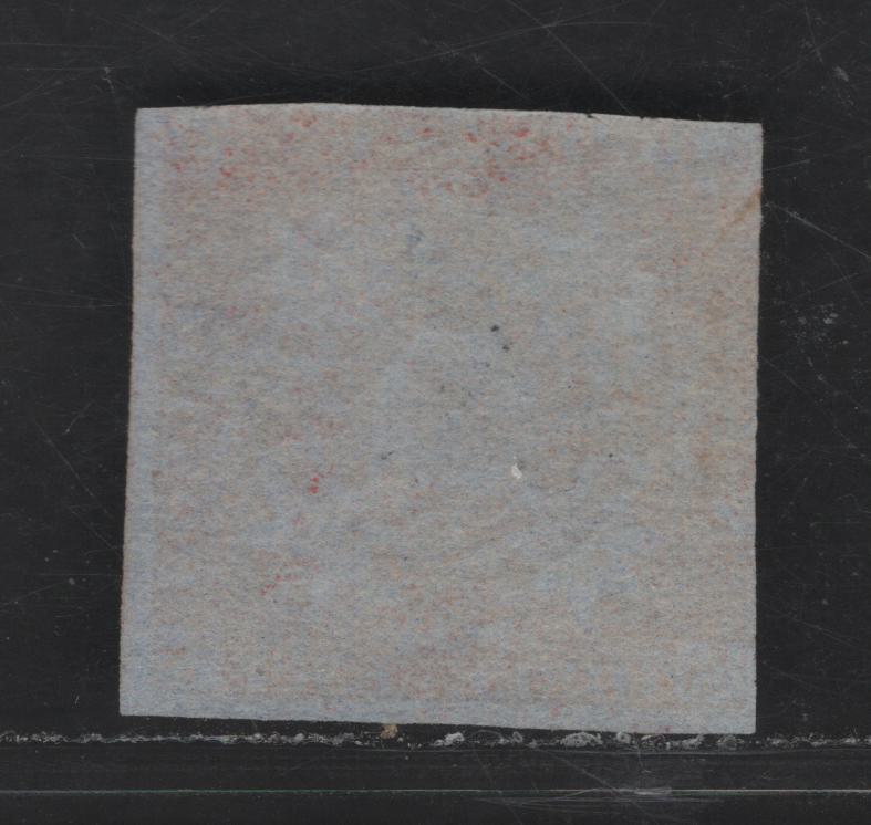 Lot 316 (C) New Brunswick #1 3d Red Crown & Heraldic Flowers, 1851-1860 Pence Issue, A Fine Used Single With Clear Strike Of #11 Dorchester Grid Cancel, RF#6, Corresponding To Rare, 4 Margins, Close On 2 Sides, Wide On 2