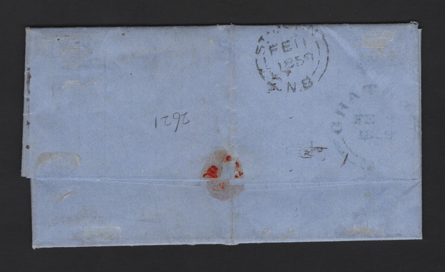 Lot 317 (C) New Brunswick #2bvar 6d Mustard Yellow Crown & Heraldic Flowers, Pence Issue, A Fine Cover Franked With Bisected Single, Tied By Faint #8 Chatham Grid Cancel, One Of Two Known, This Is The Earliest, From February 1859, 1994 BPA Certificate