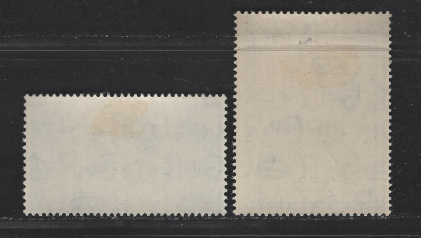 Great Britain SG#493-494 2.5d - £1 Ultramarine & Blue KGVI & Queen Elizabeth, 1948 Silver Wedding Issue, 2 FOG Singles, Perfs 15x14 & 14x15, Wmk 127