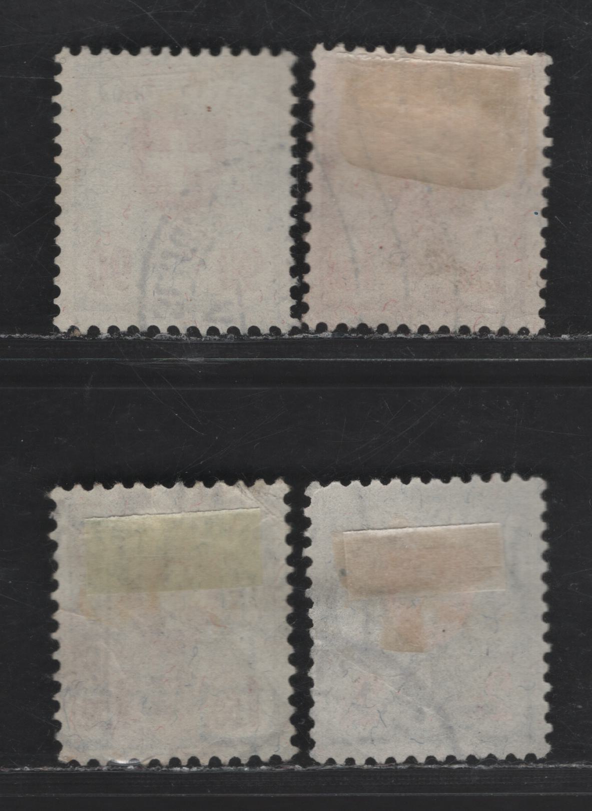 Switzerland SC#200-203 90c - 2fr Green & Red on Green - Gray Black & Red on Gray Numeral & Crest, 1924 Pictorial Issue, 4 Very Fine Used Singles, Granite Paper, Surface Colored Perf 11.5