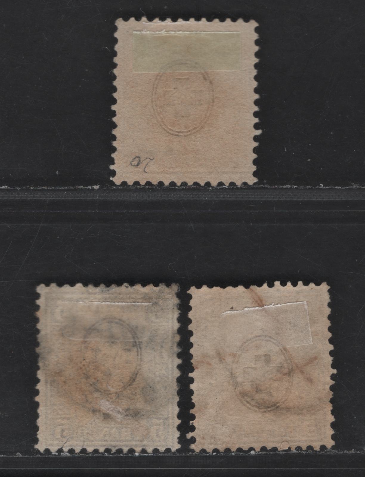 Switzerland SC#41, 43a-b 2c - 5c Gray - Gray Brown Helvetia, 1862-1864 Helvetia Issue, 3 Fine Used Singles, Wmk 182, Perf 11.5, White Wove Paper