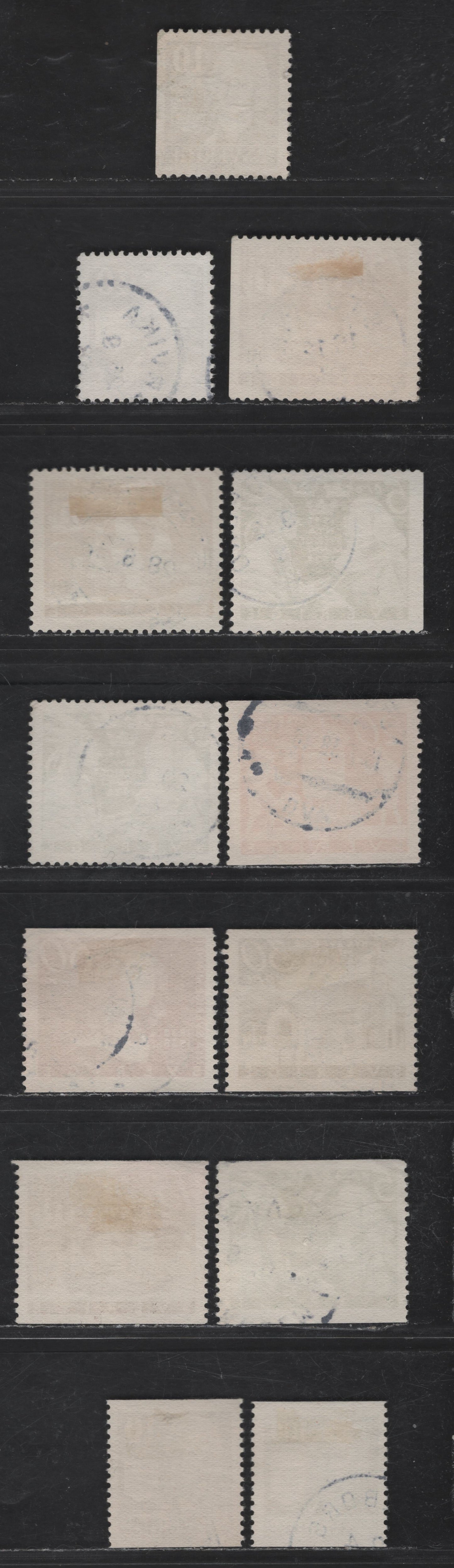 Sweden SC#264-274, 273a, 274a 10o - 15o Violet - Brown Emanuel Swedenborg, 1938 Pictorial Issues, 13 Fine/Very Fine Used Singles, Perf 12.5 & 12.5 Vert