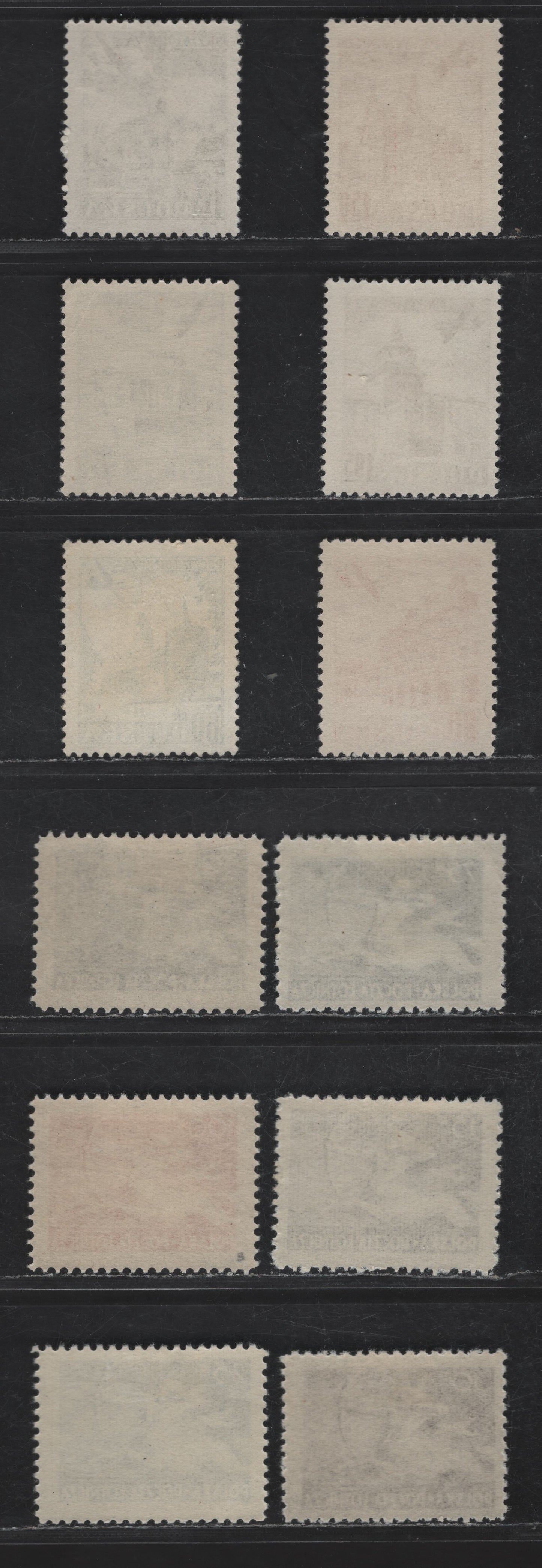 Poland SC#C21-C26, C35-C40 15z - 1.95z Dark Violet - Chocolate Centaur - Paczkow Castle, Luban, 1948-1954 Airmail Issues, 12 F/VFOG Singles