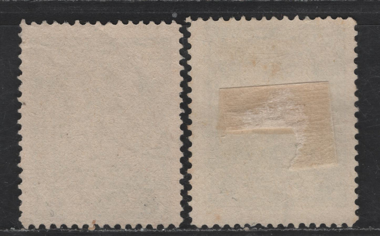 Poland MI#8a-b 6gr Dark Emerald Green on Lively Yellowish Gray & Yellowish Gray Polish Eagle, 1915 Warsaw Local Issue, 2 Fine Used Singles