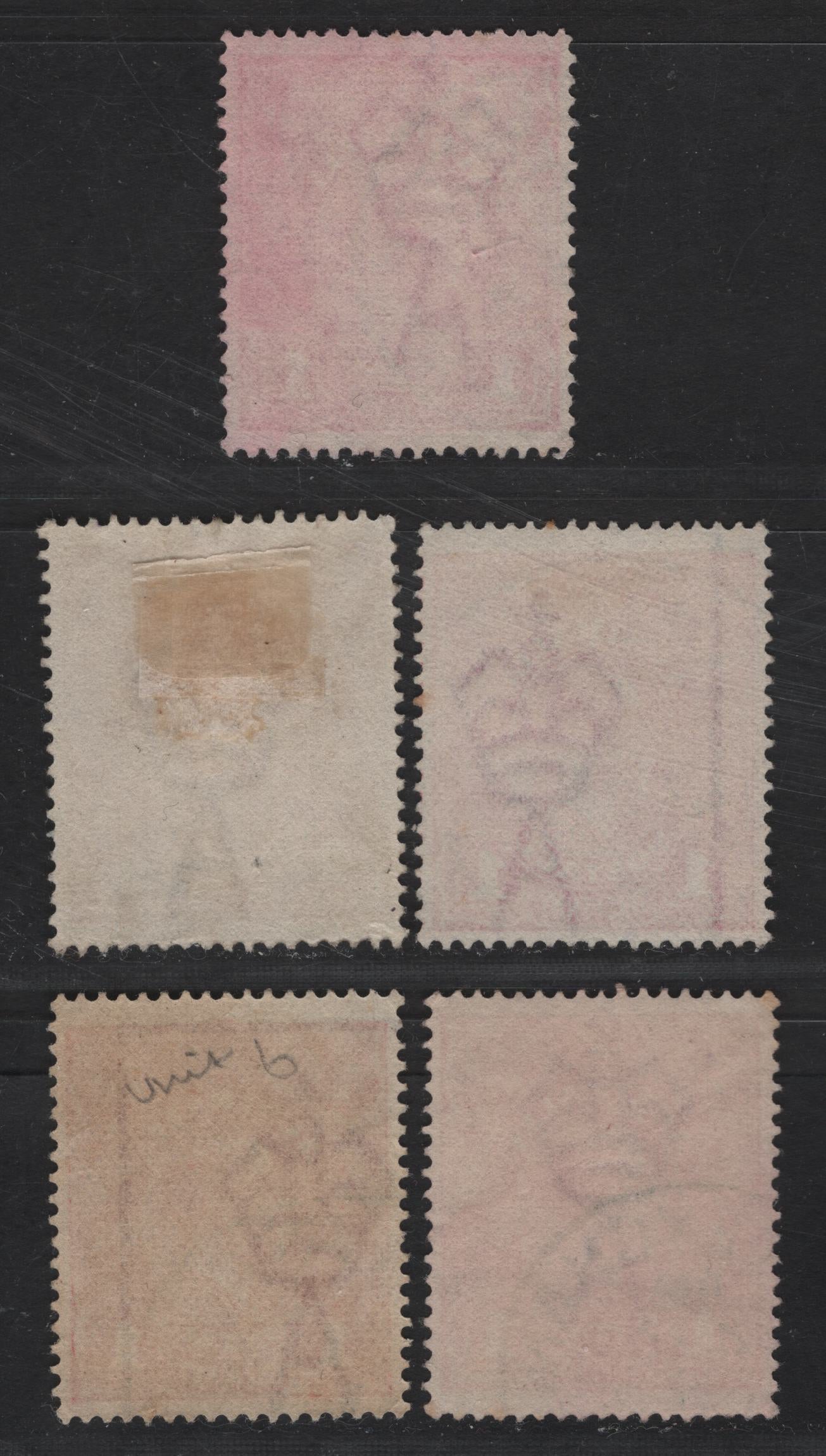 Australia #21cf, 21cc, 21c(2 shades), 21d, 1914-1920 King George V Heads Issue, 5 VF Used Singles In Various Shades And Die, Perf Comb 14, Wmk Single Crown Over A