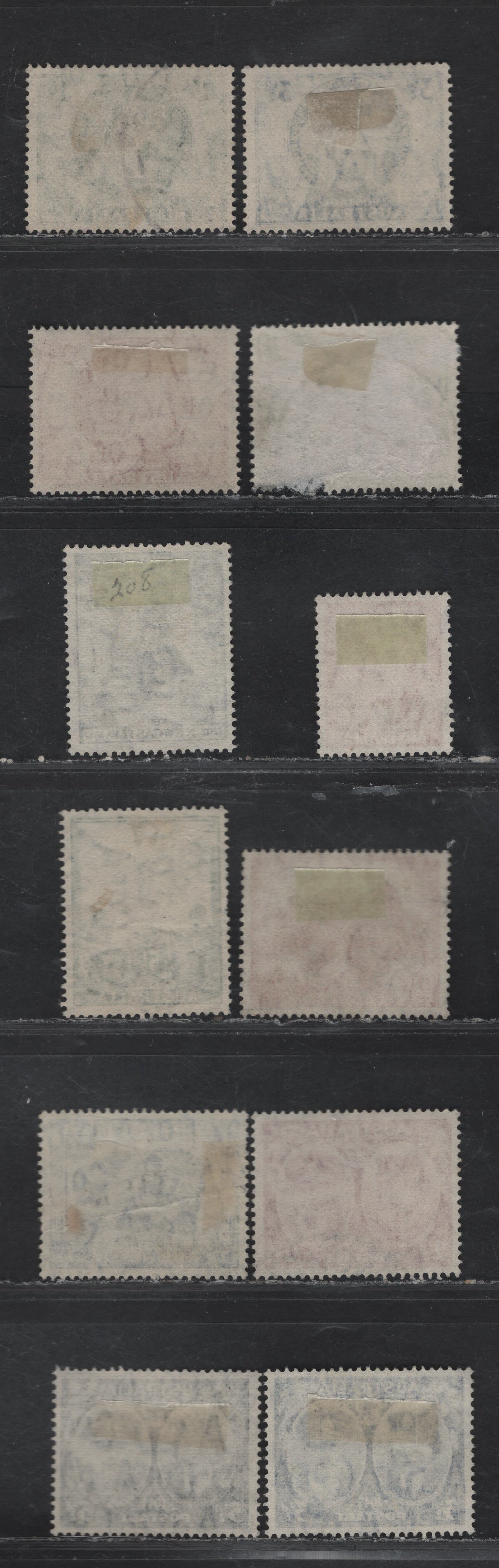 Australia SG#209-211, 213-221 2.5d - 5.5d Lake - Green Duke & Duchess of Gloucester - Peace, 1945-1947 Duke & Duchess of Gloucester - Anniv. Of Newcastle Issues, 12 Fine/Very Fine Used Singles