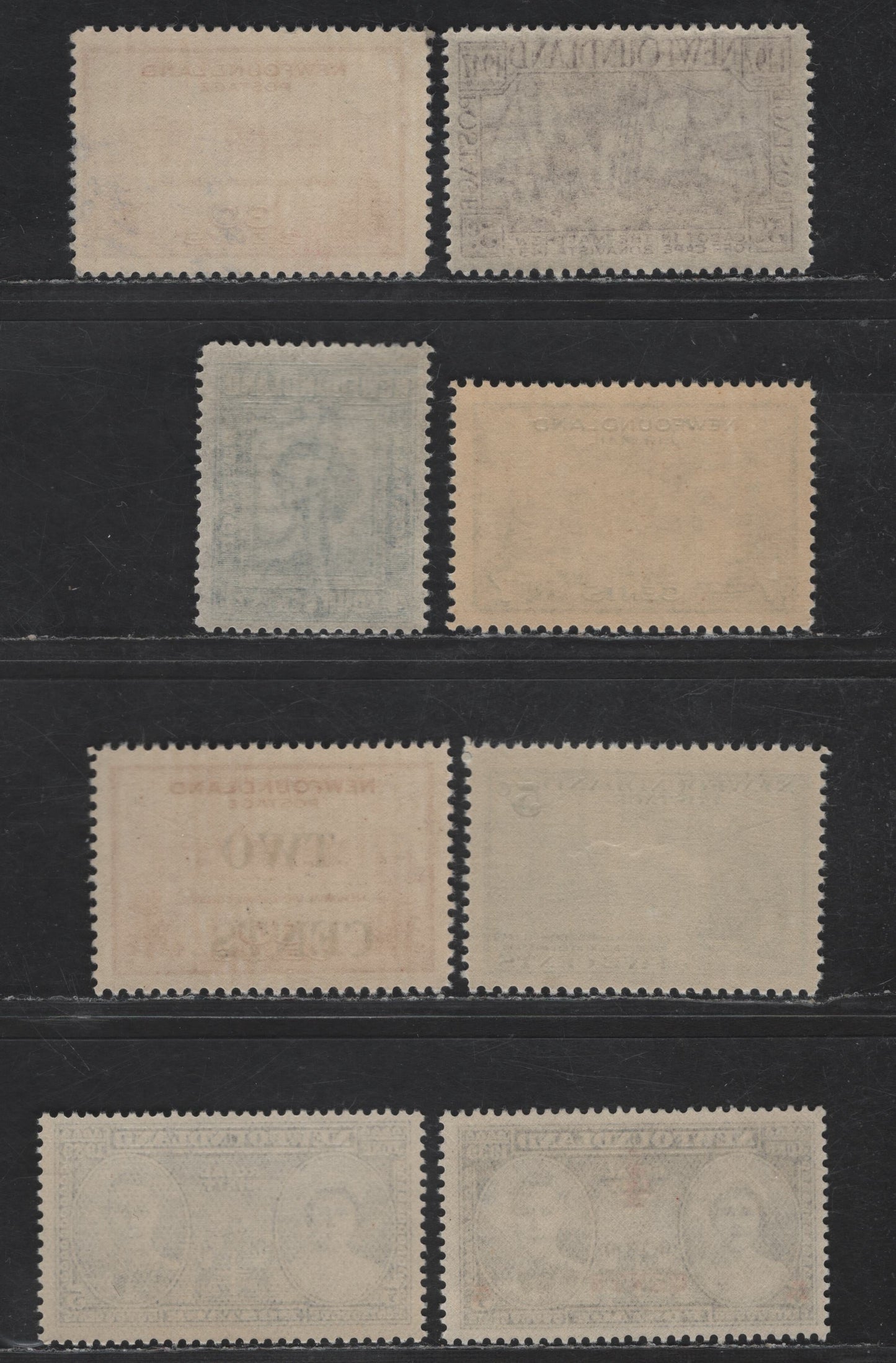 Lot 182 Newfoundland #249, 251-252, 267-270, C19 5c - 7c Violet Blue - Bright Ultramarine Queen Elizabeth & King George VI - View of St. Johns, 1939-1943 Pictorial & Airmail Issues, 8 FNH SinglesMissing #250