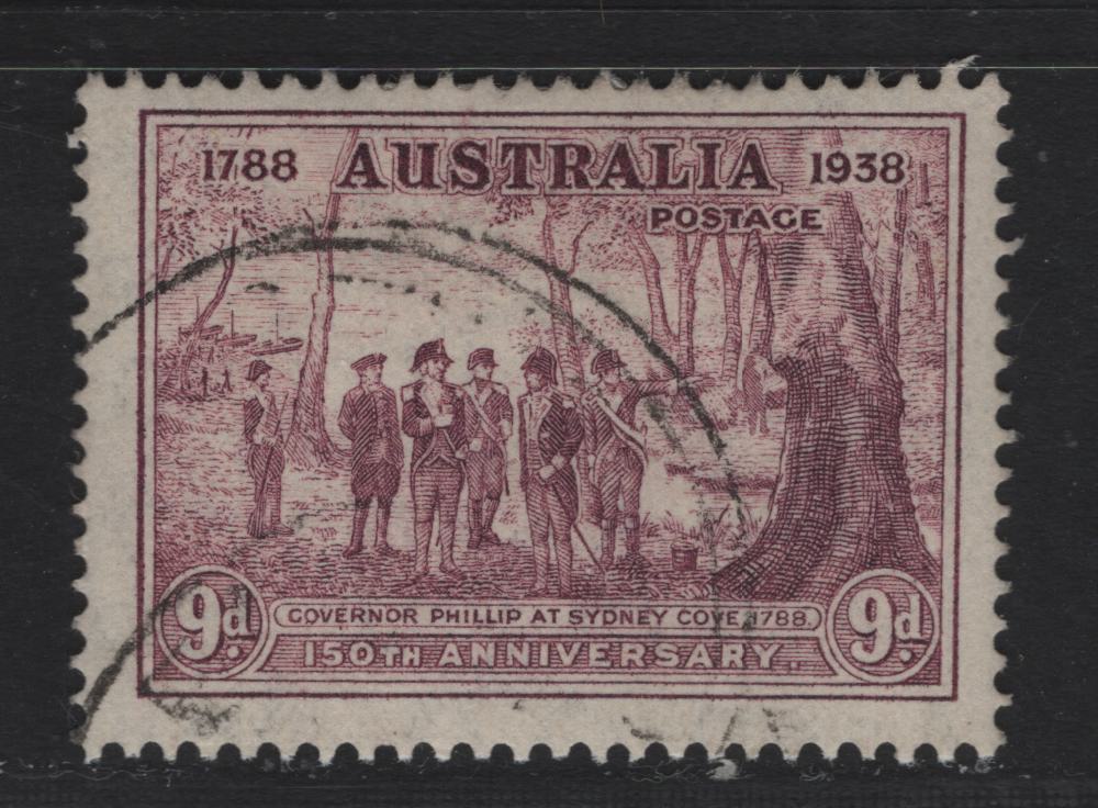 Australia SG#195 9d Purple Governor Philips, 1937 Foundation of New South Wales - 150th Anniv Issue, A Fine Used Single