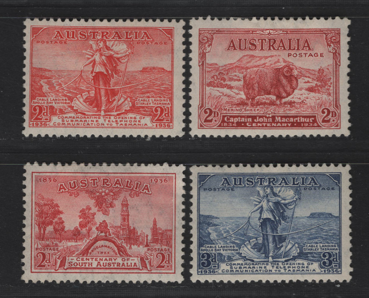 Lot 49 Australia SG#150, 159-161 2d Carmine Red - Carmine Sheep - Proc ...