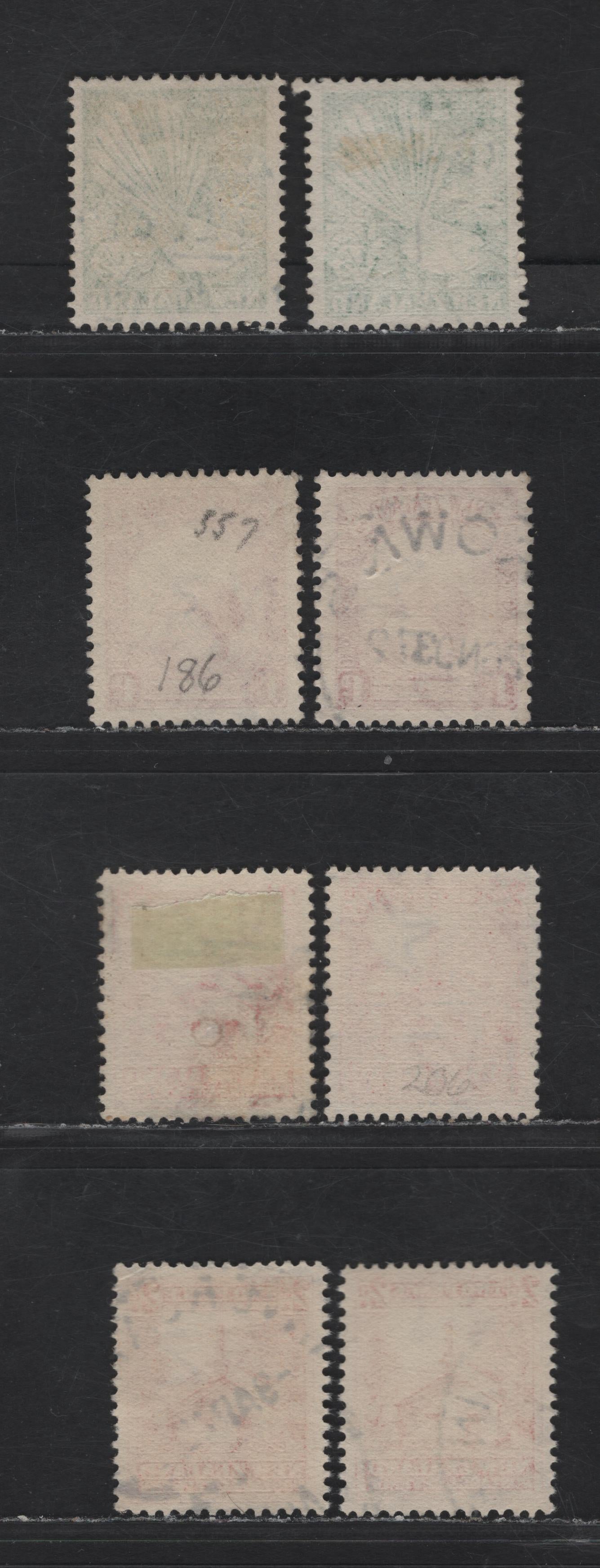 New Zealand SG#556-557, 577-578, 580 1/2d - 2d Emerald - Orange Collared Gray Fantail - Maori Carved House, 1935-1942 Pictorial Issues, 8 Very Fine Used Singles, Single Star & Multiple Star & NZ Wmks, Die 1 (1/2d & 1d) & Die 3 (1d)
