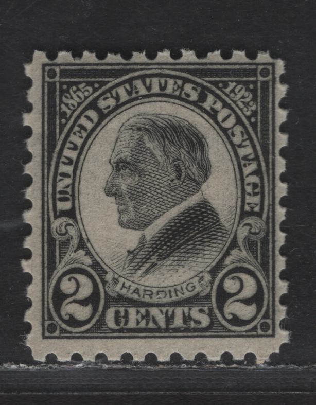 United States Of America SC#612 2c Black Harding, 1923 Harding Memorial Issue, A FOG Single, Perf 10, Roraty Press Printing