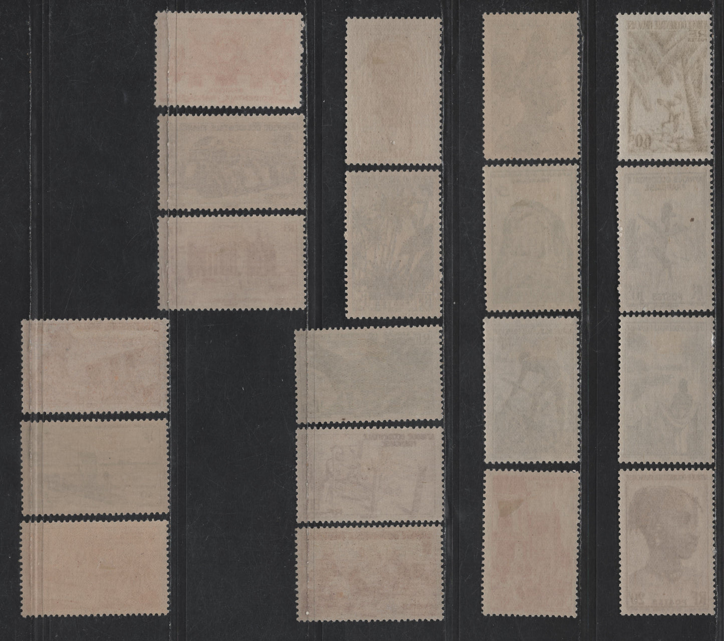 Lot 113 French West Africa SC#36-54 10c - 25fr Blue - Greenish Black Rifle Dance - Azwa Women At Niger River, 1947 Pictorial Definitive Issue, 19 VFOG/NH Singles, 60c Is NH, Rest OG