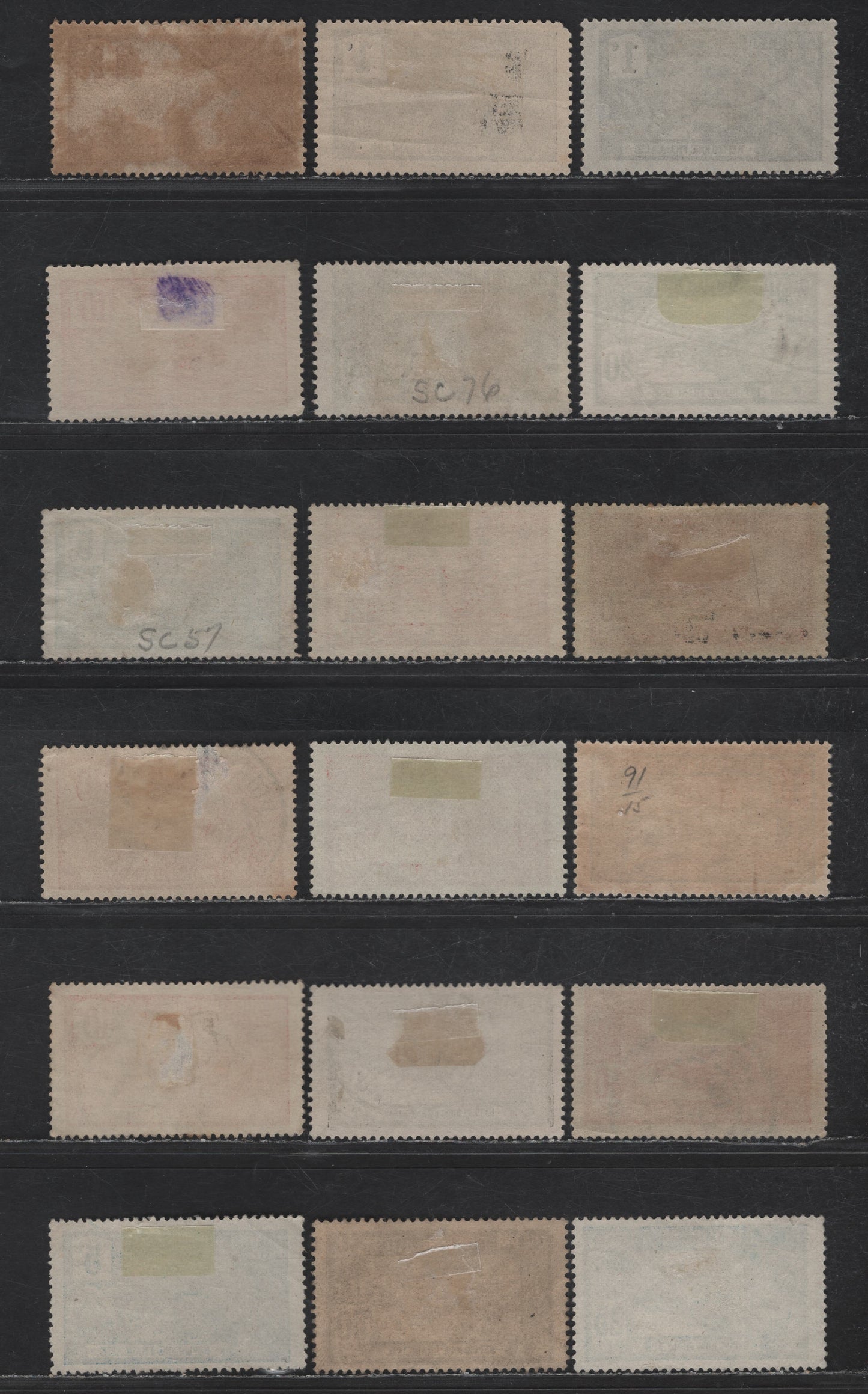 Lot 123 Guadeloupe SC#54-55, 57-59, 61, 63-67, 71-72, 91 1c - 45c Black on Bluish - Olive on Gray Lilac Harbor at Basse-Terre - Pointe-a-Pitre, 1905-1927 Pictorial Issues, 18 Fine/Very Fine Used Singles