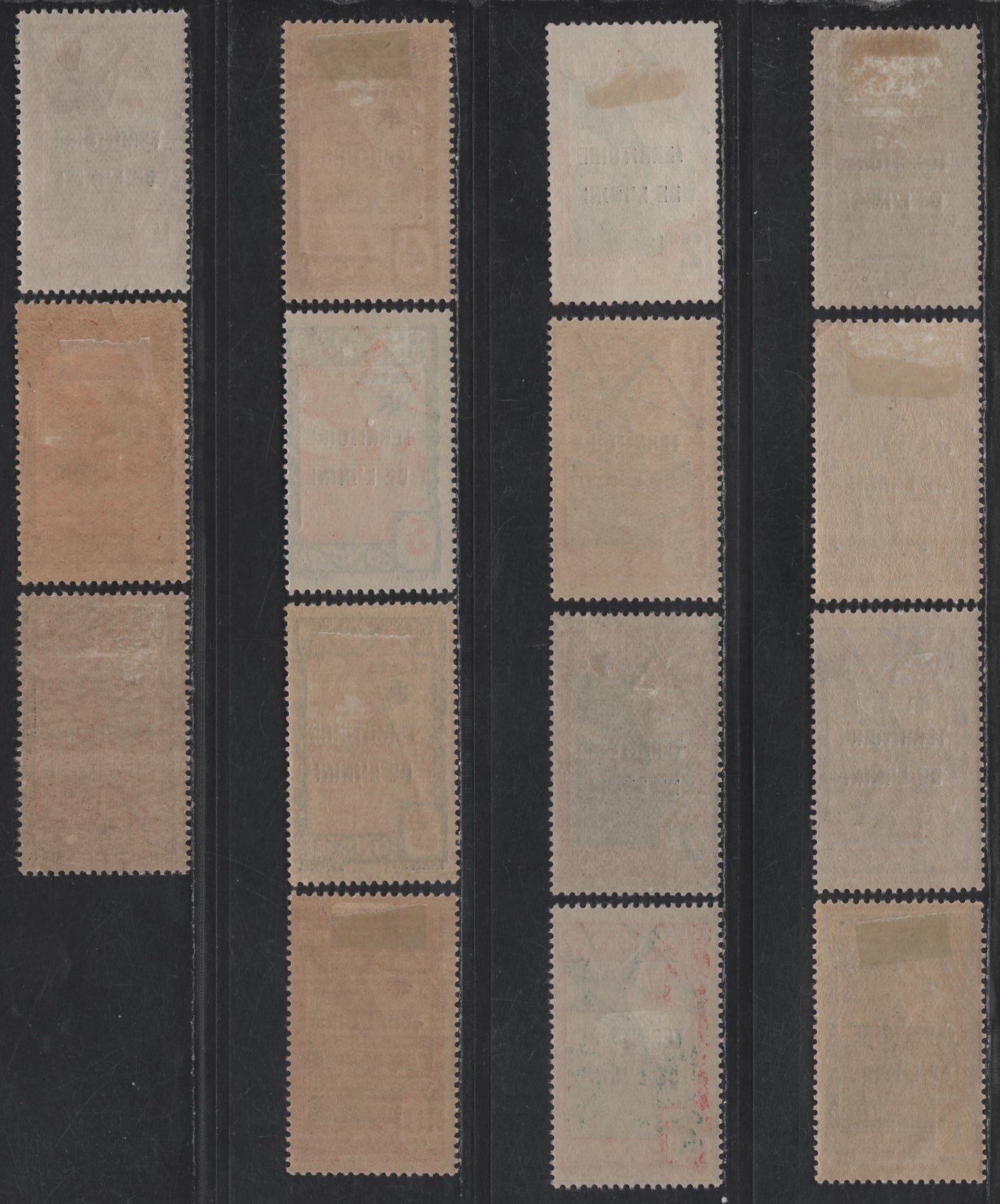 Lot 130 Inini SC#1-2, 4-7 1c - 15c Grayish Lilac & Greenish Blue - Yellow Brown & Red Orange Bowman, 1932-1940 French Guiana Overprinted Issue, 15 F/VFOG Singles