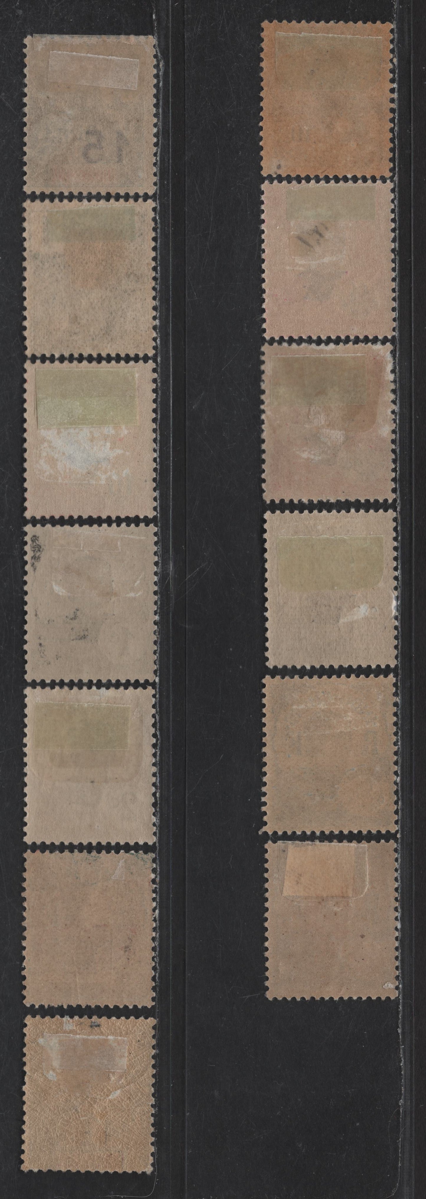 Lot 138 Indo-China SC#3/107 1c - 10c+5c Black on Lilac Blue - Blue & Black Navigation & Commerce - Cambodian Girl, 1892-1923 Navigation & Commerce - Annamite & Cambodian Girl Issues, 13 VG/F/VFOG Singles, Includes Extra Shade Of the 4c/5c