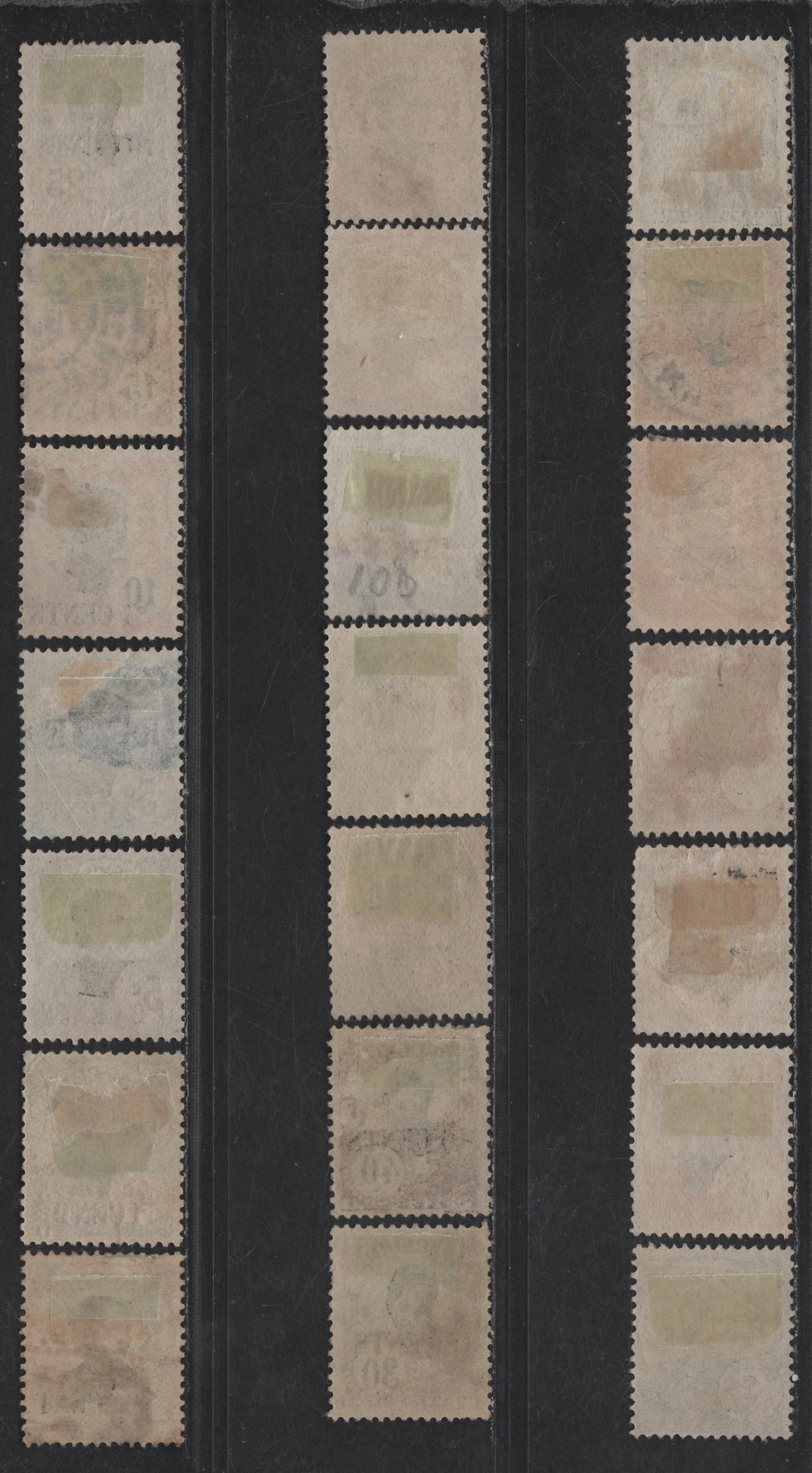 Lot 139 Indo-China SC#65/107 1c - 10c+5c Brown & Black - Blue & Black Annamite Girl - Annamite Girl Dual Color, 1919-1923 Surcharged & Cents Definitive Issues, 21 Fine/Very Fine Used Singles, Some Shade Variations