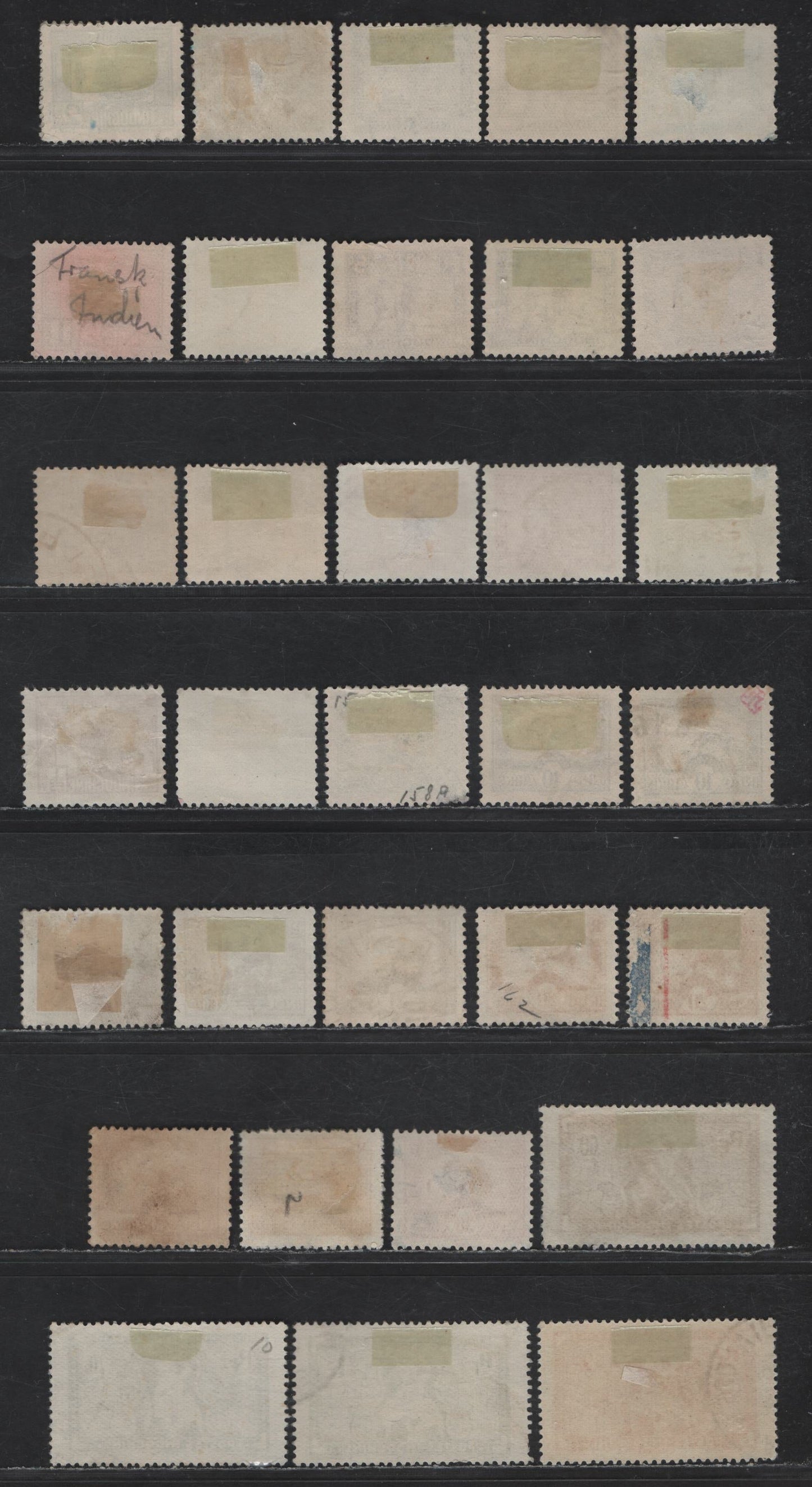 Lot 141 Indo-China SC#143-144, 148-155, 157A, 158-A, 162-163, 168-A, 169-170, 214A 1/10c - 2pi Prussian Blue - Red Junk - Planting Rice, 1931-1941 Definitive Issues, 32 Very Fine Used Singles With Additional Shades