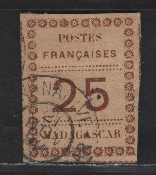 Lot 150 Madagascar SC#11 25c Brown on Buff Type Set Numeral, 1891 Definitive Issue, A Very Fine Used Single