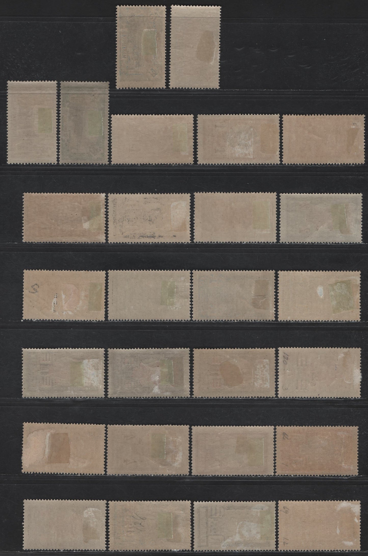 Lot 176 Martinique SC#62-64, 66, 69, 71, 79, 82, 87, 90, 94, 97, 108-110, 120-121, 124 1c - 1.25fr on 1fr Red Brown & Brown - Dark Blue Martinique Woman - View of Fort-de-France, 1908-1930 Pictorial Definitives & Surcharged Issues, 27 F/VFOG Singles,