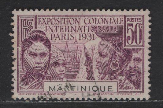 Lot 180 Martinique SC#130 50c Violet Brown - Deep Orange Colonial Exposition, 1931 Colonial Exposition Issue, A Very Fine Used Single