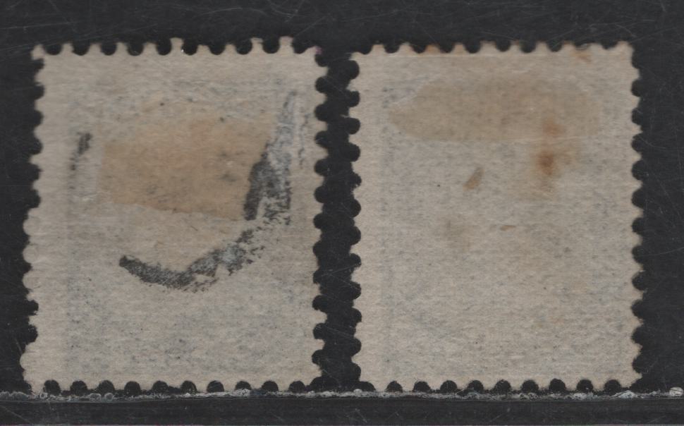 Lot 195 Canada #34 1/2c Silver Black Queen Victoria, 1870-1893 Small Queen Issue, 2 Fine Unused Singles, Perfs 12.1 & 12.1x12.2, Stout, Non-Porous Horizontal Wove Coarse Horiz Mesh Paper (LM-A), Late Montreal Printings, Without Position Dots