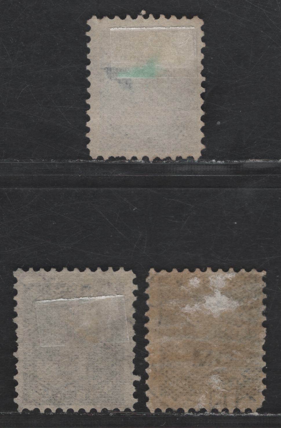 Lot 197 Canada #34 1/2c Intense Black & Black Queen Victoria, 1870-1893 Small Queen Issue, 3 Fine Used Singles, Perfs 12, 12x11.9 & 12.1, LM-A & LM-B Papers (Description In Body), None Of These Show Position Dots