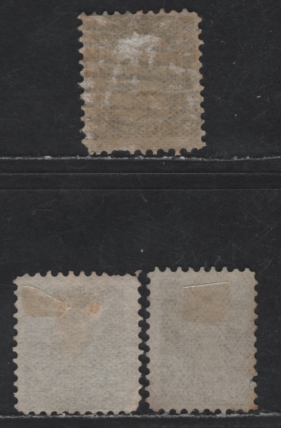 Lot 198 Canada #34 1/2c Grayish Black, Silver Black & Intense Black Queen Victoria, 1870-1893 Small Queen Issue, 3 Ungraded Used Singles, Late Montreal Printings, Shade & Paper Reference Lot, LM-A & LM-B Papers (Description In Body)