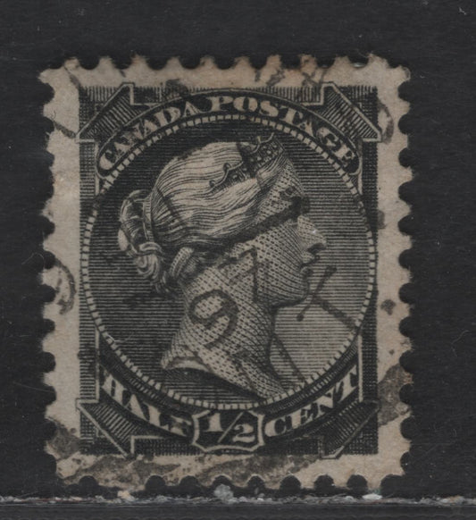 Lot 209 Canada #34 1/2c Black Queen Victoria, 1870-1893 Small Queen Issue, A Very Fine Used Single, Late Second Ottawa Printing, Paper Type 2O-F (See Body), Crisp Impression