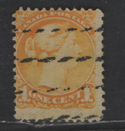Lot 221 Canada #35xx 1c Deep Bright Yellow Queen Victoria, 1870-1893 Small Queen Issue, A Fine Used Single, Mid Second Ottawa Printing, Paper Type 2O-B (See Body), Perf 12x11.9