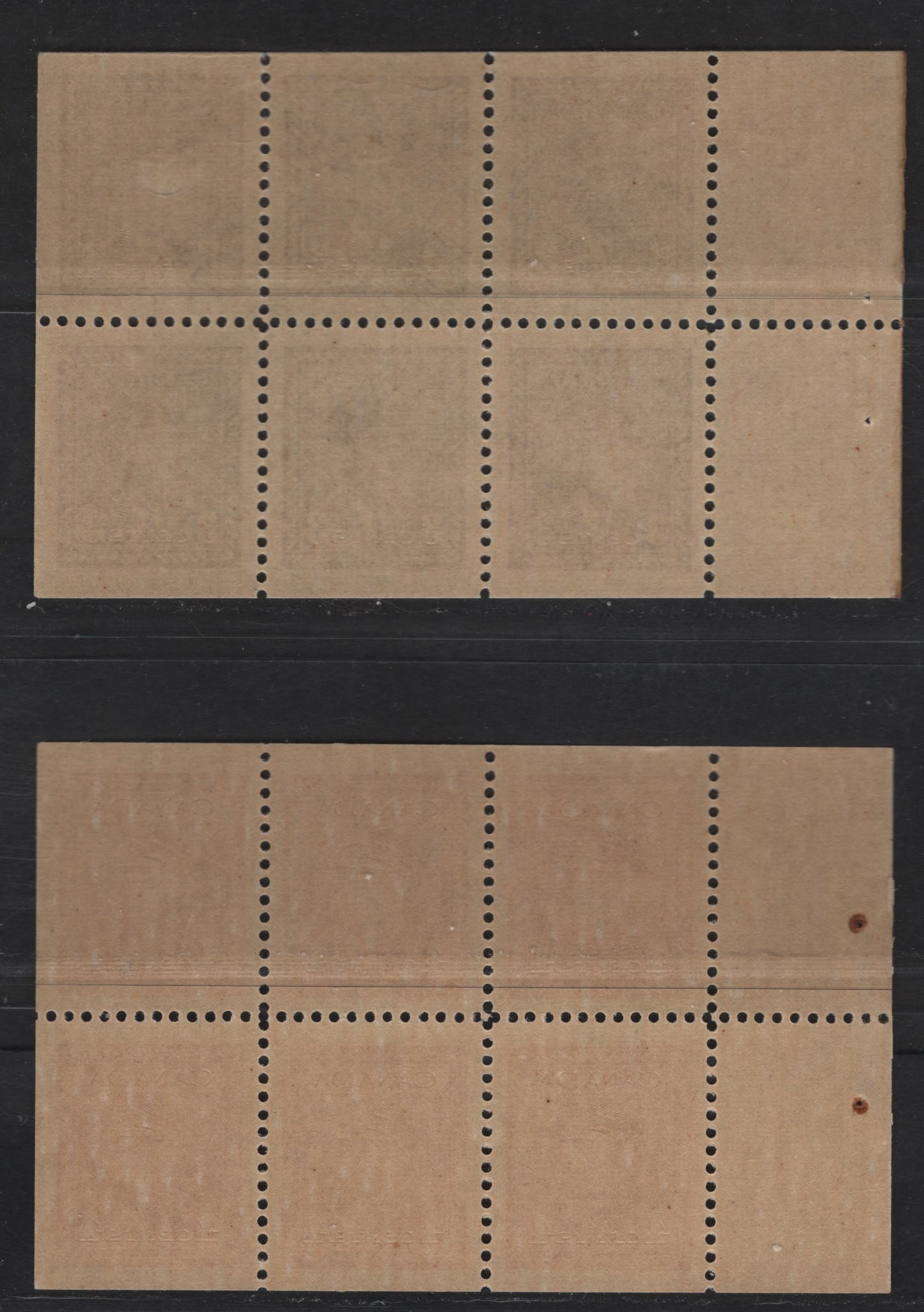 Lot 276 Canada #252c, 254a 3c - 4c Rose Violet - Dark Carmine King George VI, 1942-1943 War Issue, 2 VFNH Booklet Panes Of 4 & 6