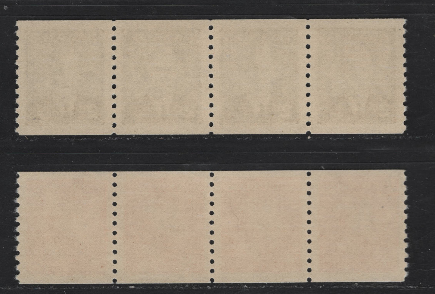 Lot 296 Canada #309ii-310 2c - 4c Olive Green - Orange Vermillion King George VI, 1951 Postes-Postage Coil Issue, 2 VFNH Coil Strips & Jump Strips Of 4, Perf 9.5 Vertical