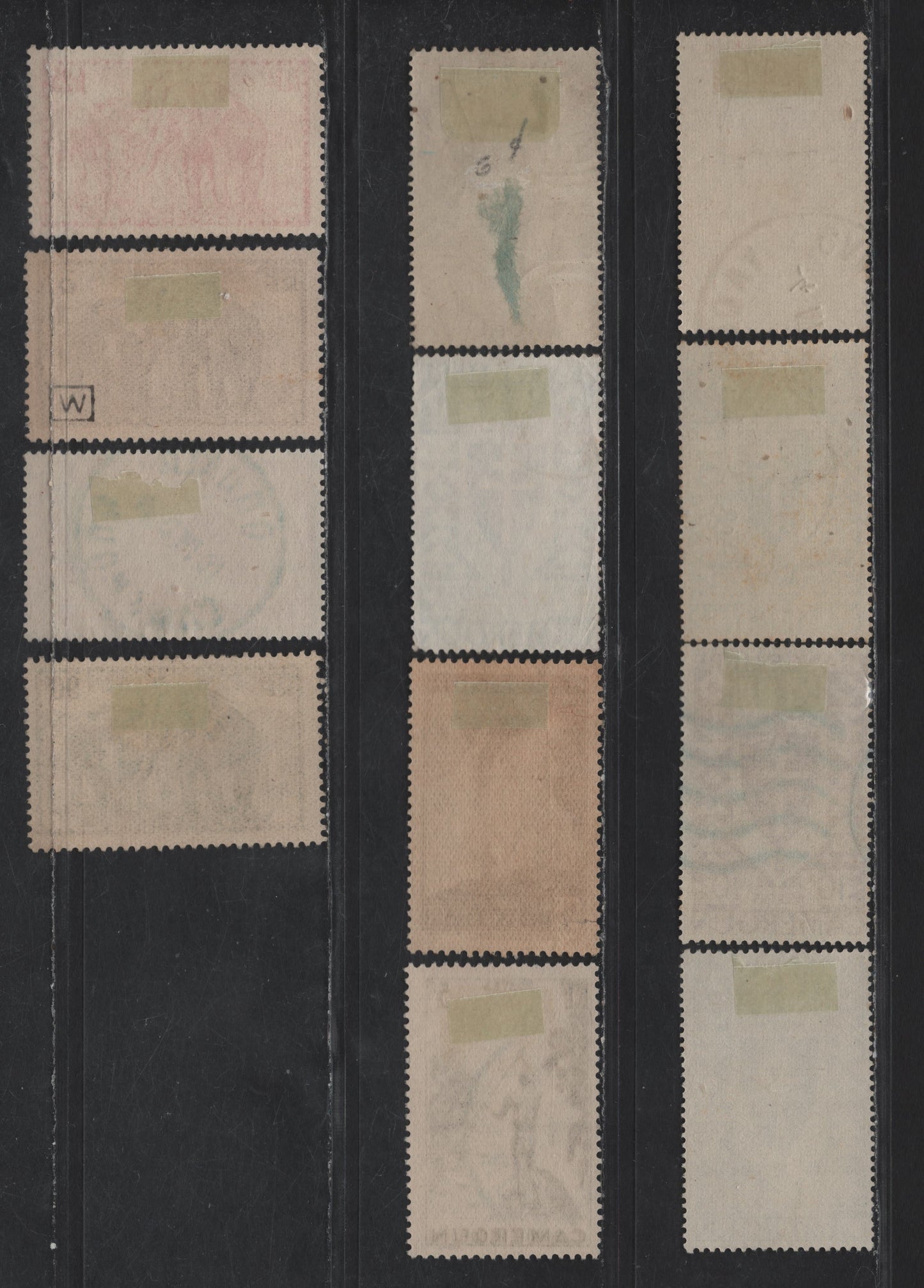 Lot 31 Cameroun SC#232, 240, 243, 251-252, 288, 290-291. 293-295, C7 25c - 100fr Black Brown - Plum 1939-1942, 1939-1942 Pictorial Definitives - Airmail Issues, 12 Fine/Very Fine Used Singles