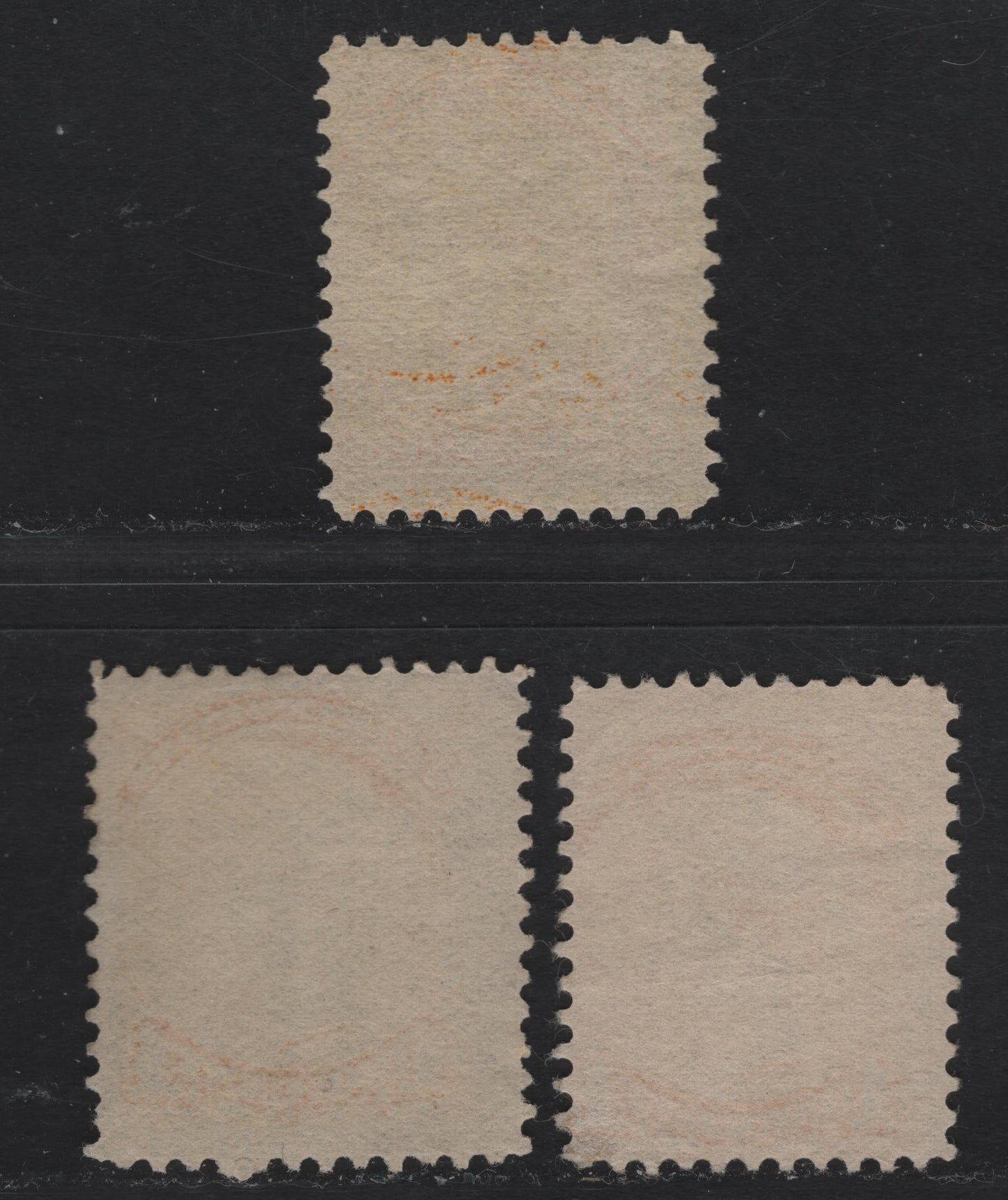 Lot 322 Canada  #35 1c Bright Yellow, Pale Bright Yellow & Yellow, 3 VG & Fine Unused Singles Mid Second Ottawa Printings on Greyish Newsprint (2O-C), From Somewhat Worn Plates, So Probably Pre-1893, Perf. 12 x 12.1, 12 & 11.9 x 12