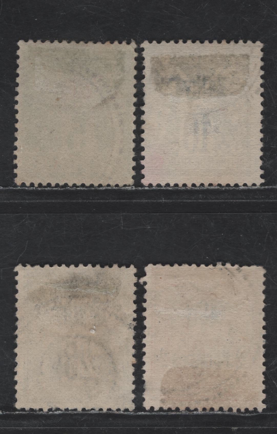 Lot 65 French Offices Abroad - Vathy (Samoa) SC#2-3, 5-6 5c - 2pi on 50c Yellow Green - Carmine Rose Peace & Commerce, 1894-1900 Overprinted Issue, 4 Fine Used Singles, 5c Is Type 1