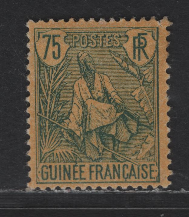 Lot 77 French Guinea SC#29 75c Green on Orange Fulah Shepherd, 1892-1900 Pictorial Issue, A VFOG Singles
