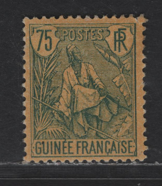 Lot 77 French Guinea SC#29 75c Green on Orange Fulah Shepherd, 1892-1900 Pictorial Issue, A VFOG Singles
