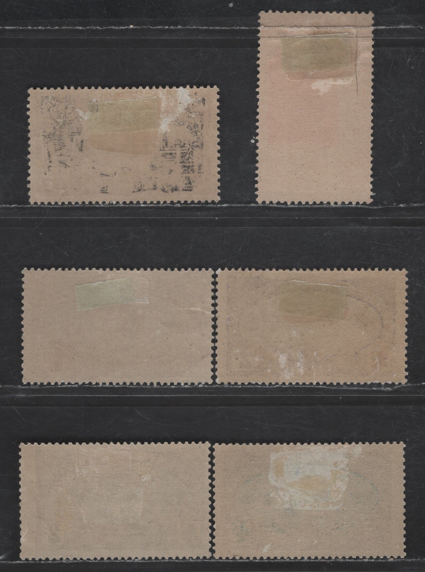 Lot 97 Somali Coast SC#64-66, B1 1c - 4c Maroon & Brown - Olive Gray & Bkue Tadjoura Mosque - Somali Girl, 1909-1913 Pictorial Keyplate & Semi Postal Issues, 6 VFOG Singles