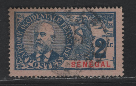 Lot 110 Senegal SC#71 2fr Blue on Pink Dr. Noel Eugene Ballay, 1906 Keyplate Issue, A Fine Used Single