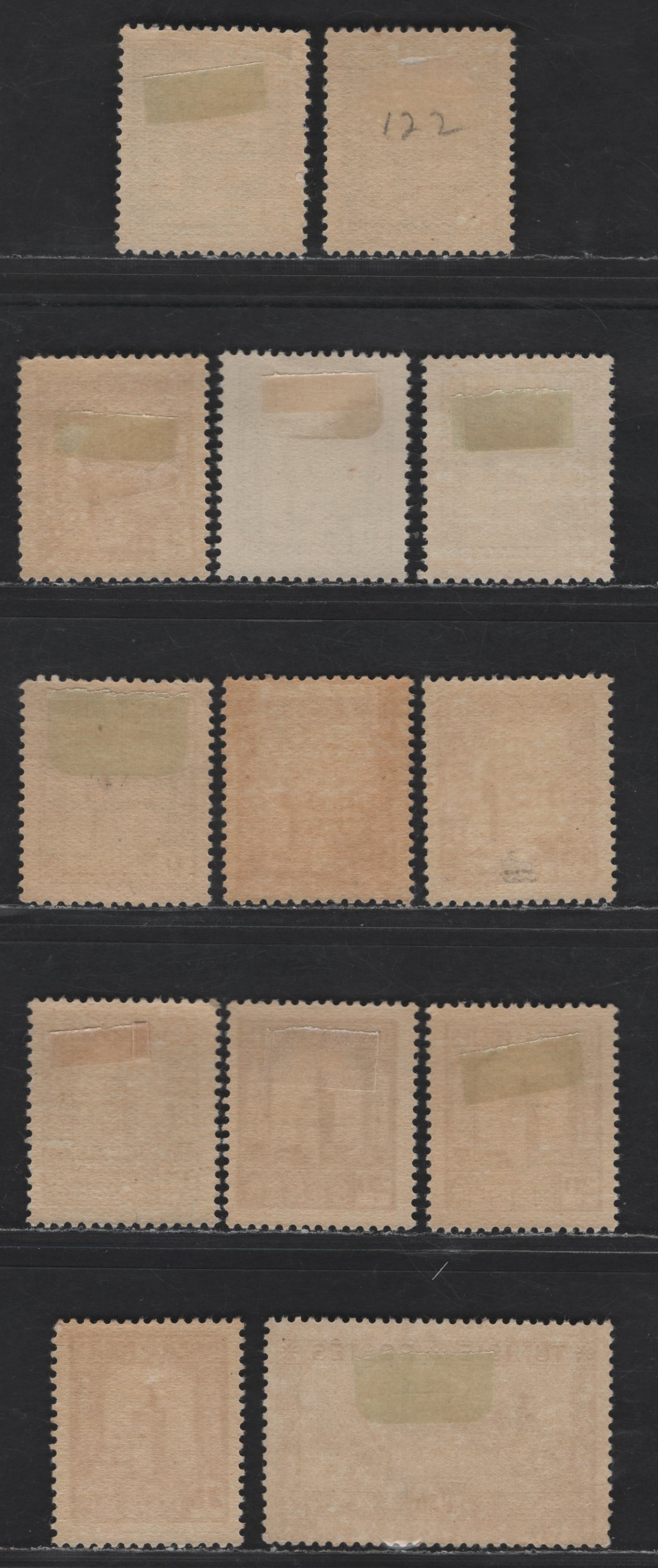 Lot 149 Tunisia SC#122-129, 137 1c - 1.5fr Deep Blue - Bright Ultramarine Arab Woman Carrying Water - Roman Amphitheater, 1931-1934 Pictorial Issue, 13 VFOG Singles, Plus Additional Shades