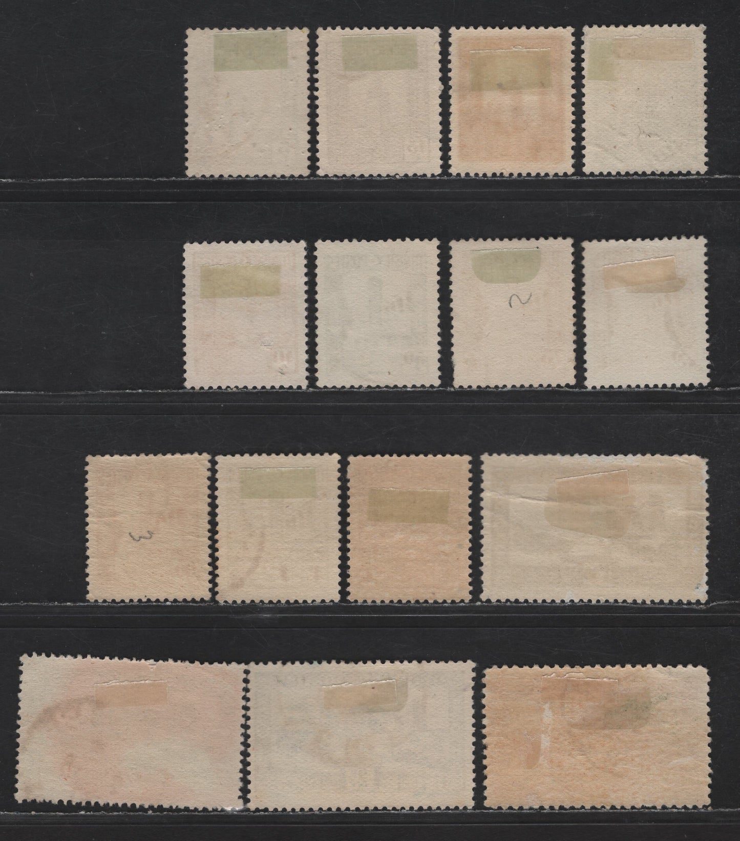 Lot 150 Tunisia SC#124, 127, 129-140 3c - 5fr Black - Carmine Rose Arab Woman Carrying Water - Roman Amphitheater, 1931-1934 Pictorial Issue, 15 VFOG Singles, Plus Additional Shades