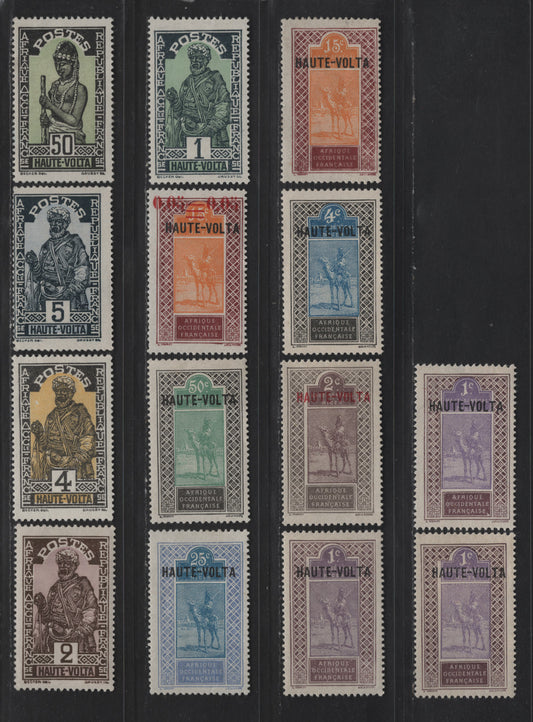 Lot 158 Upper Volta SC#1-4, 9, 11, 20, 31, 43-46, 54 1c - 50c Brown Violet & Violet - Black & Green Women - Hausa Woman, 1920-1928 Upper Volta Overptints & Native Figure Issues, 14 F/VFOG Singles