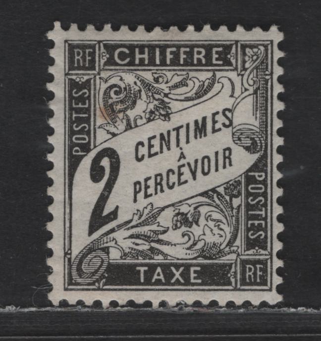 Lot 167 France SC#J12 2c Black Numeral & Banner, 1882-1892 Postage Dues, A VFOG Single