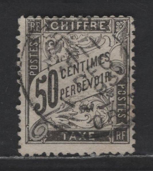 Lot 172 France SC#J21 50c Black Numeral & Banner, 1882-1892 Postage Dues, A Fine Used Single