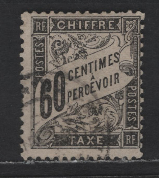 Lot 173 France SC#J22 60c Black Numeral & Banner, 1882-1892 Postage Dues, A Fine Used Single