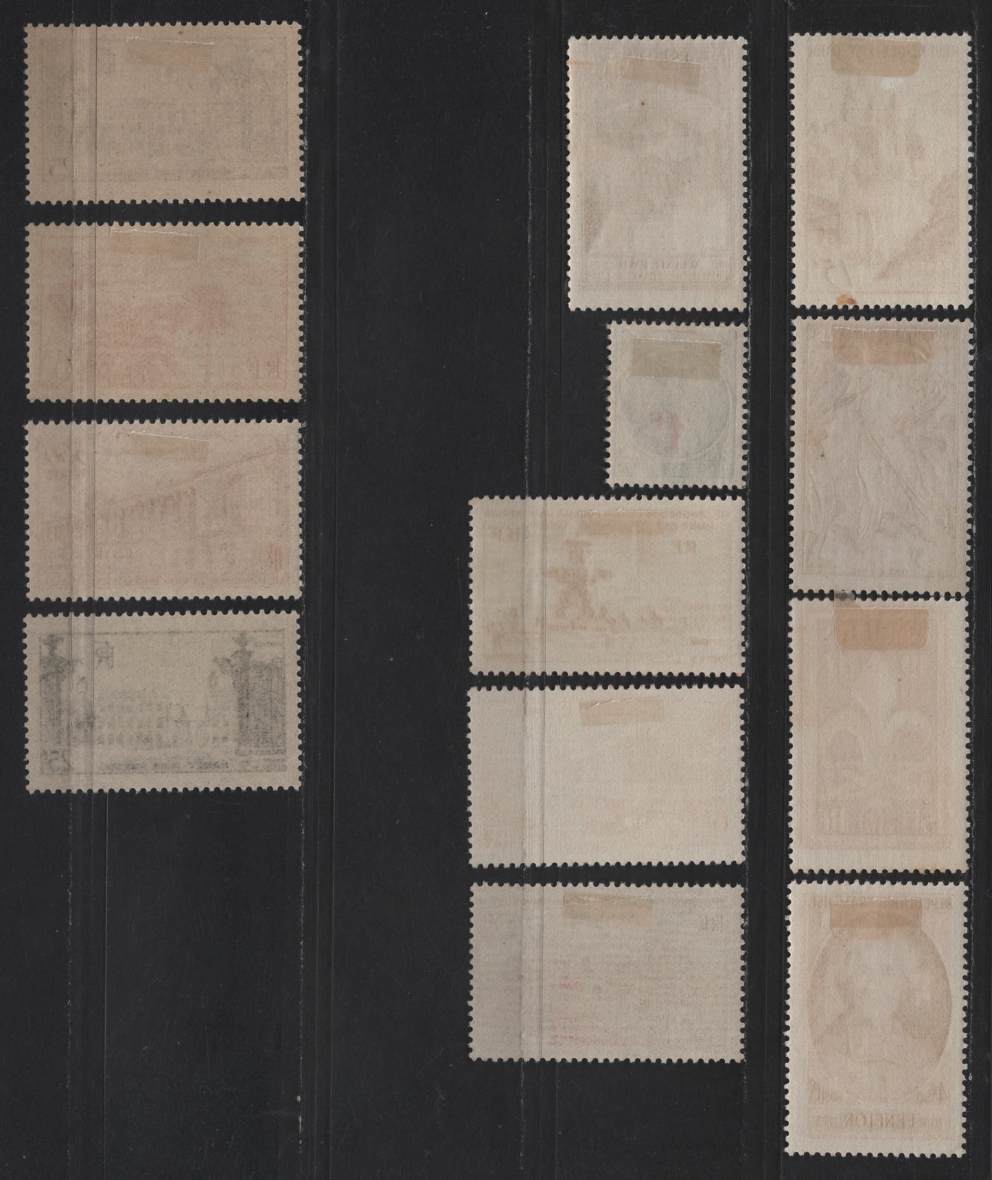 Lot 230 France SC#573-575, 581-590 6fr - 15fr Rose Red - Henna Brown Cannes - View of Conques, 1946-1948 Pictorial Defnitive Issues, 13 F/VFOG Singles